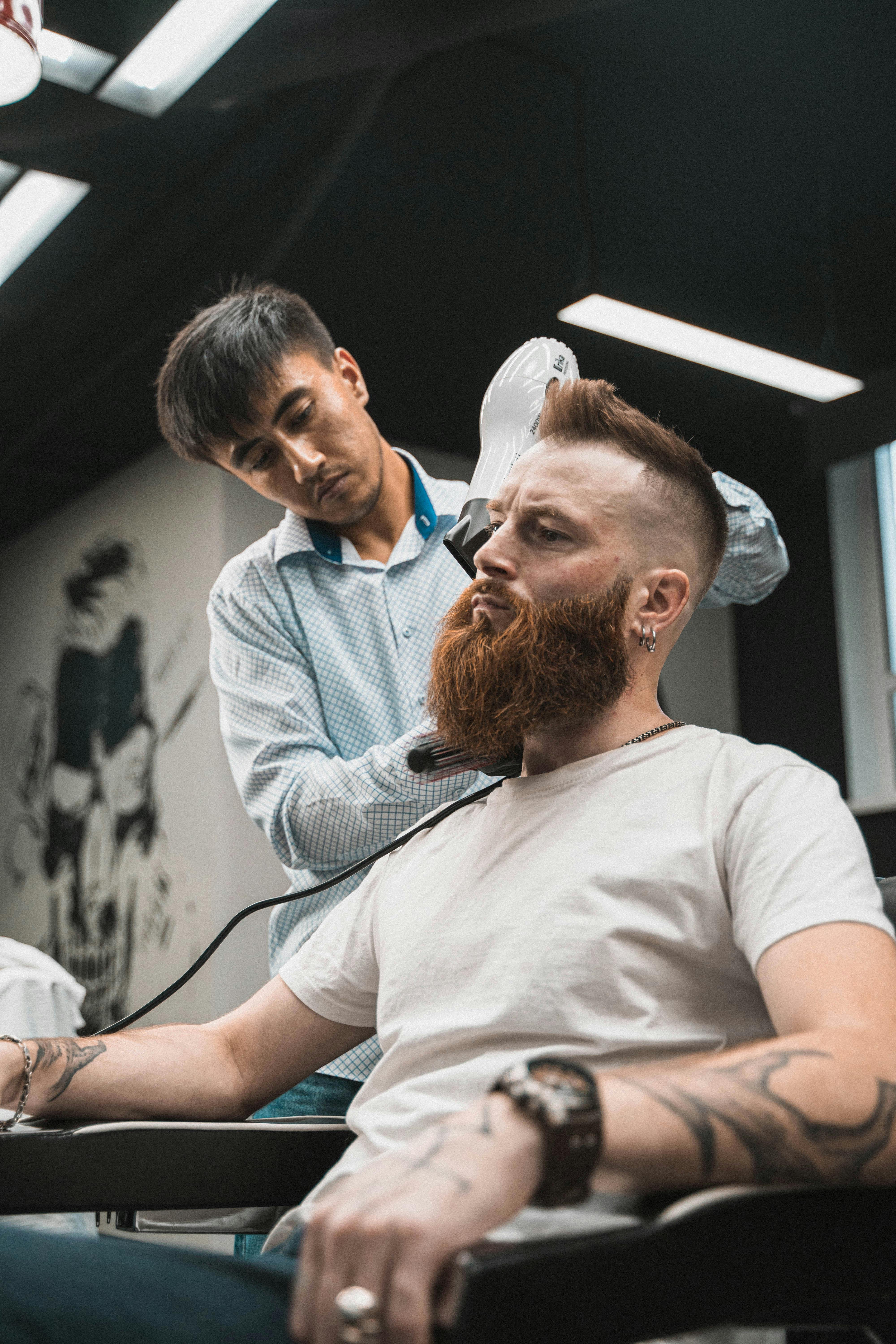 barber cutting hair